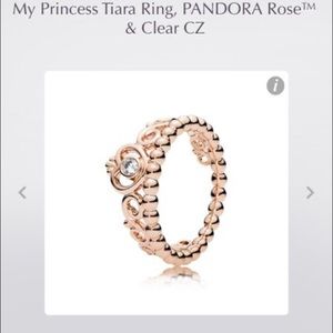 Authentic pandora princess ring in rose gold!